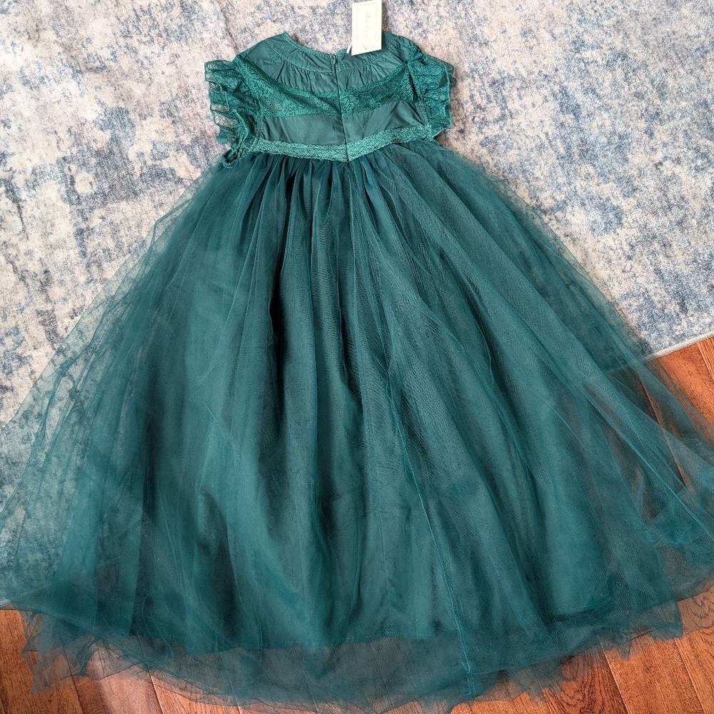 Trish Scully Child ALLESSANDRA DRESS EMERALD Green Tulle Short Sleeve NWT Size 8 - Picture 8 of 9